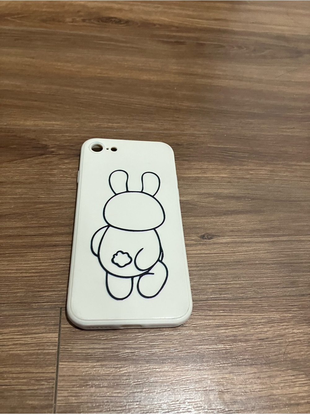 Others Follow White Silicone Bunny Outline Phone Case